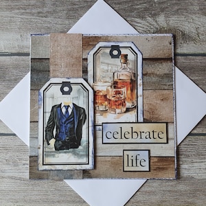 Tarjeta de felicitación hecha a mano para hombre / cumpleaños de hombres / Día del Padre / Día del Abuelo