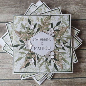 Mariage | Anniversaire | Anniversaire | Saint-Valentin | Carte de voeux faite main pour la fête des mères avec des feuilles