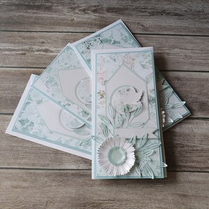 Konfirmation handgemachte Karte mit Gerbera und Taube