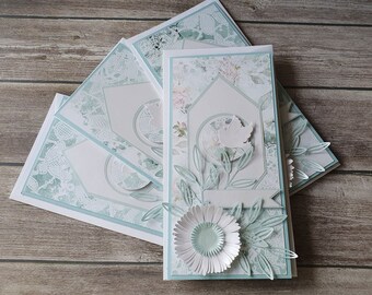 Confirmation handmade card with gerbera and dove
