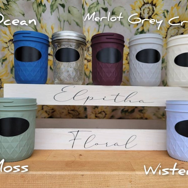 Mason jar with chalkboard label