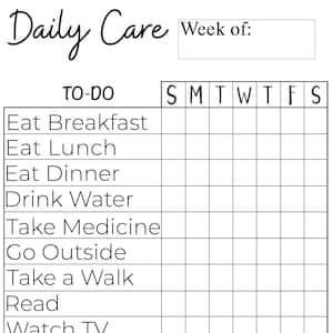 Elderly Care Checklist