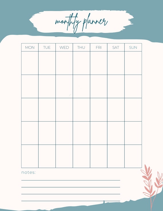 Etsy Monthly Planner
