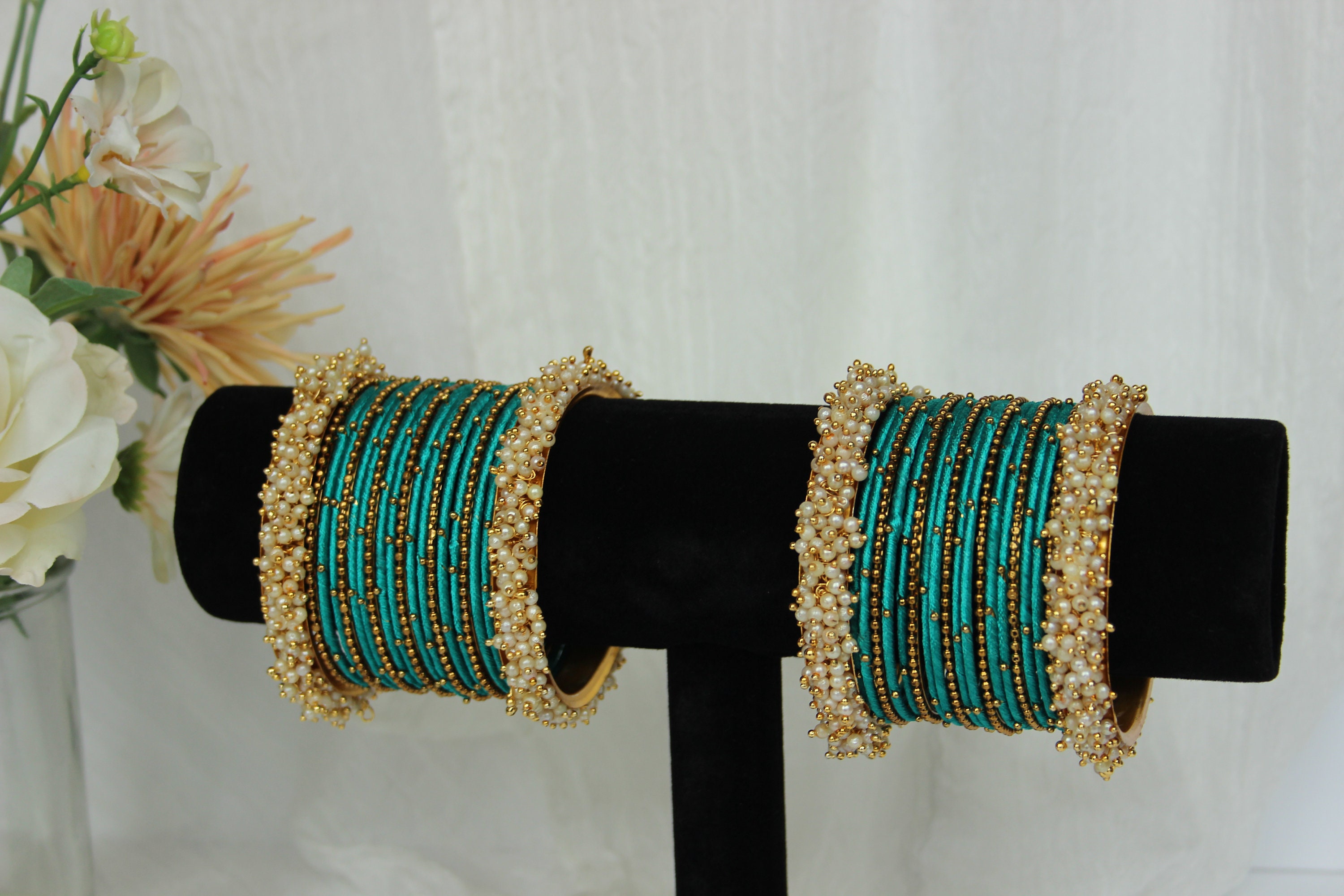 Teal Bangle Stack - Indian Bangles - Beautiful Gifting and Occasion ...