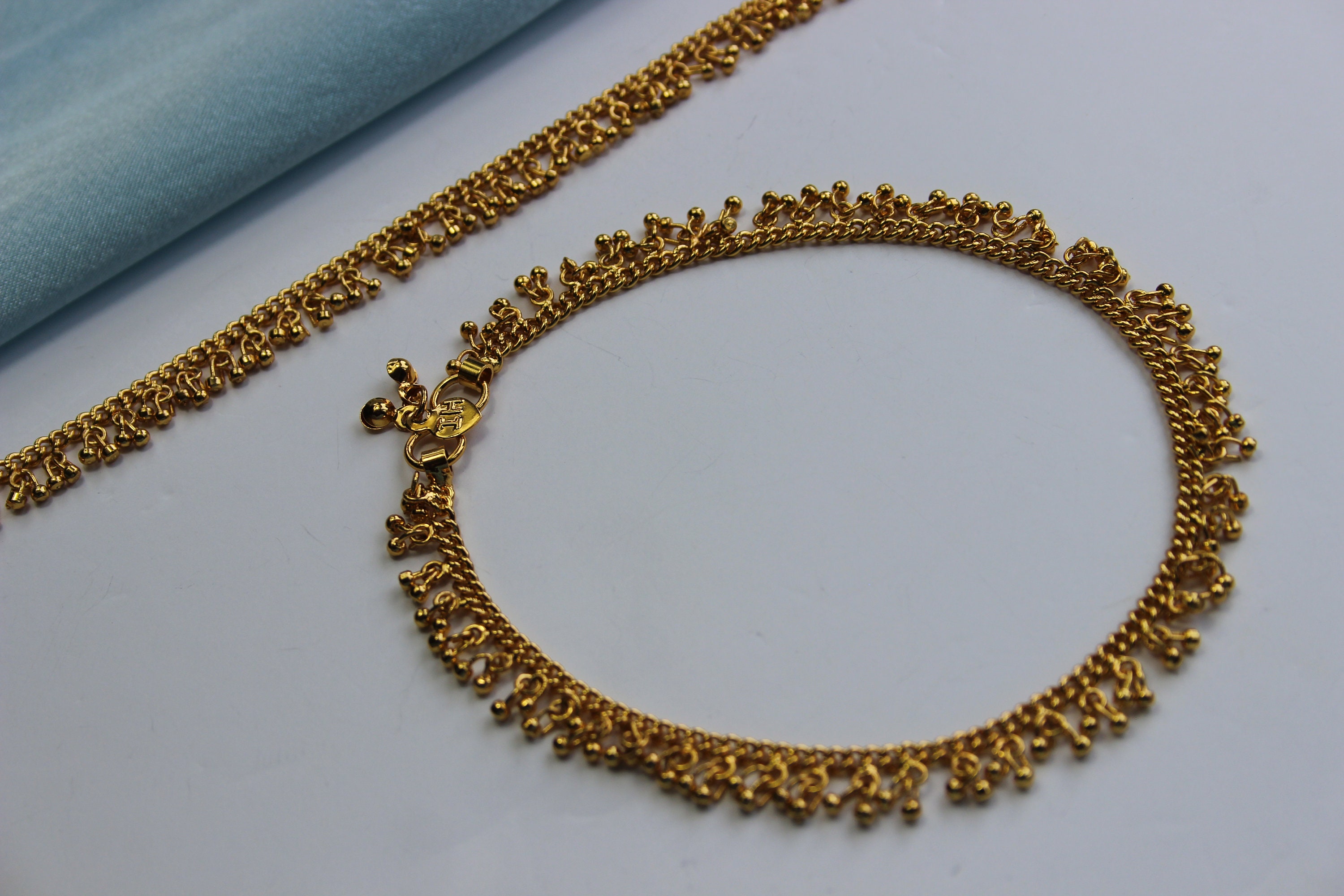 Gold Fancy Pattilu Sana Payal Golden Anklets