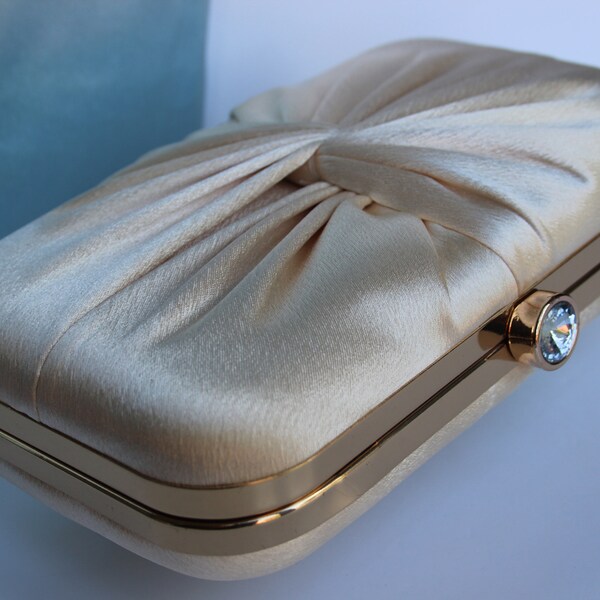 Premium Quality Lily Cream Clutch - Party Wedding Occasion - Ethnic Jewellery and Accessories