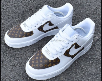 Fashion Luxury Custom AF1 Brown, Brand AF1 Hand Painted, Personalized Air Force 1 Shoes, AF1 Custom 2024