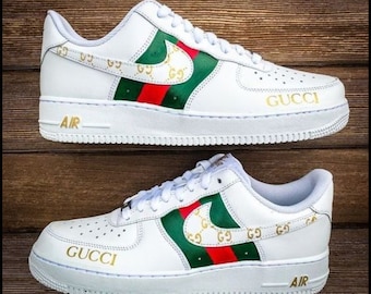 Moda lusso personalizzato AF1 verde/rosso, marchio AF1 dipinto a mano, scarpe Air Force 1 personalizzate, AF1 Custom 2024