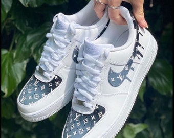 Fashion Luxury Custom AF1 Grey Drip, Brand AF1 Hand Painted, Personalized Air Force 1 Shoes, AF1 Custom 2024