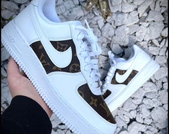 Fashion Luxury Custom AF1 Brown, Brand AF1 Hand Painted, Personalized Air Force 1 Shoes, AF1 Custom 2024