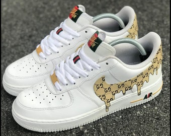 Moda lusso personalizzato AF1 Brown Drip, marchio AF1 dipinto a mano, scarpe Air Force 1 personalizzate, AF1 Custom 2024