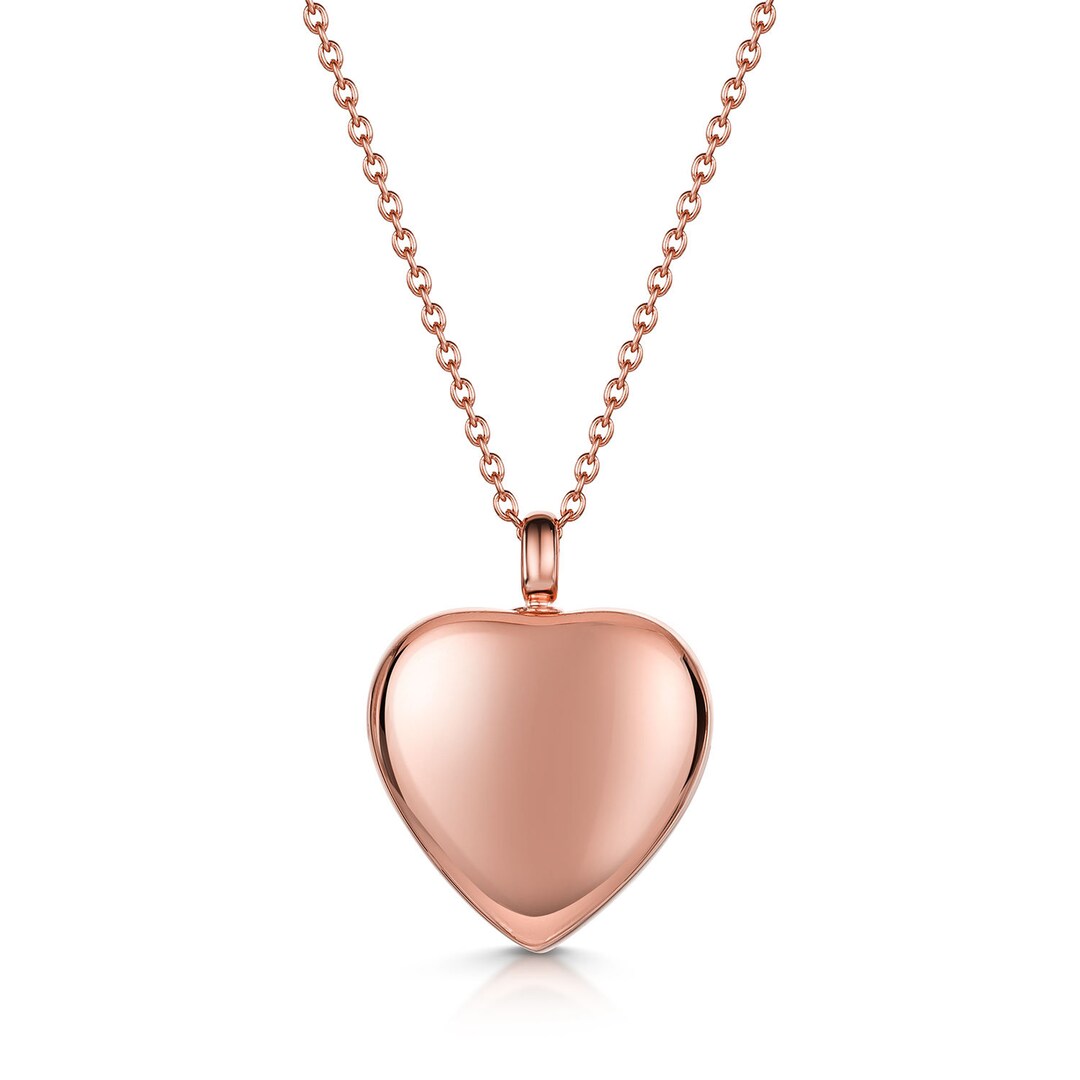 Rose Gold Heart Urn Ashes Necklace Personalised Ashes Locket Engraved Urn Necklace Ashes Holder with Chain Cremation Jewellery Etsy