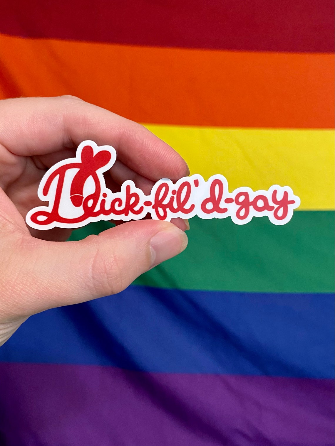 DICK-FILD-GAY Sticker Chick-fil-a Gay Homophobia Gay Sticker - Etsy