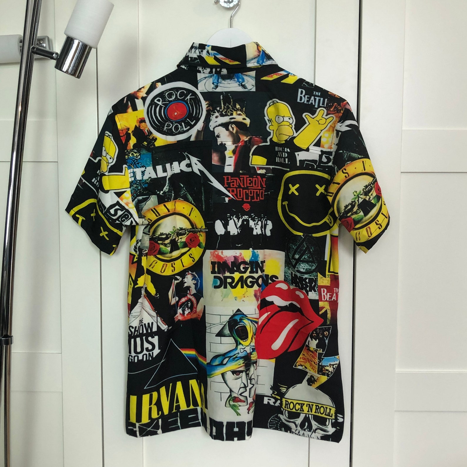 Hawaiian Vintage shirt rock music band Nirvana Pink Froyd the Etsy