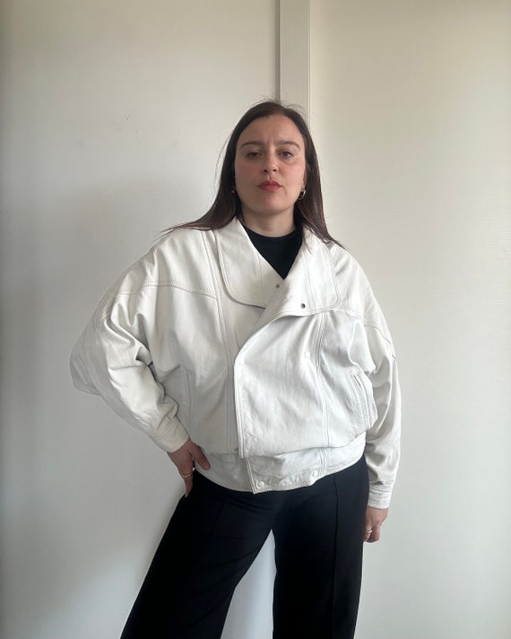 Women's Leather Jacket/ white leather jacket 100%… - image 6