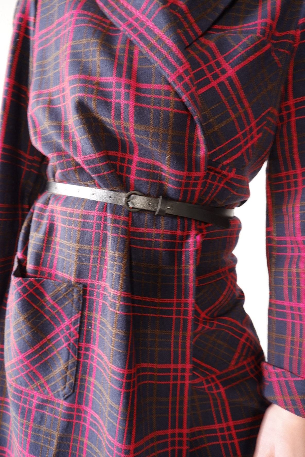 strapless open back dress Red Plaid Tiered Midi Dress – Moda Boutique main image 1