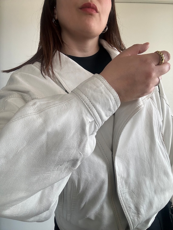 Women's Leather Jacket/ white leather jacket 100%… - image 3