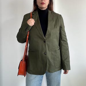 90s Vintage Olive Blazer, Women&#39;s Green Vintage Jacket, Spring Blazer for Women, Light Vintage Jacket