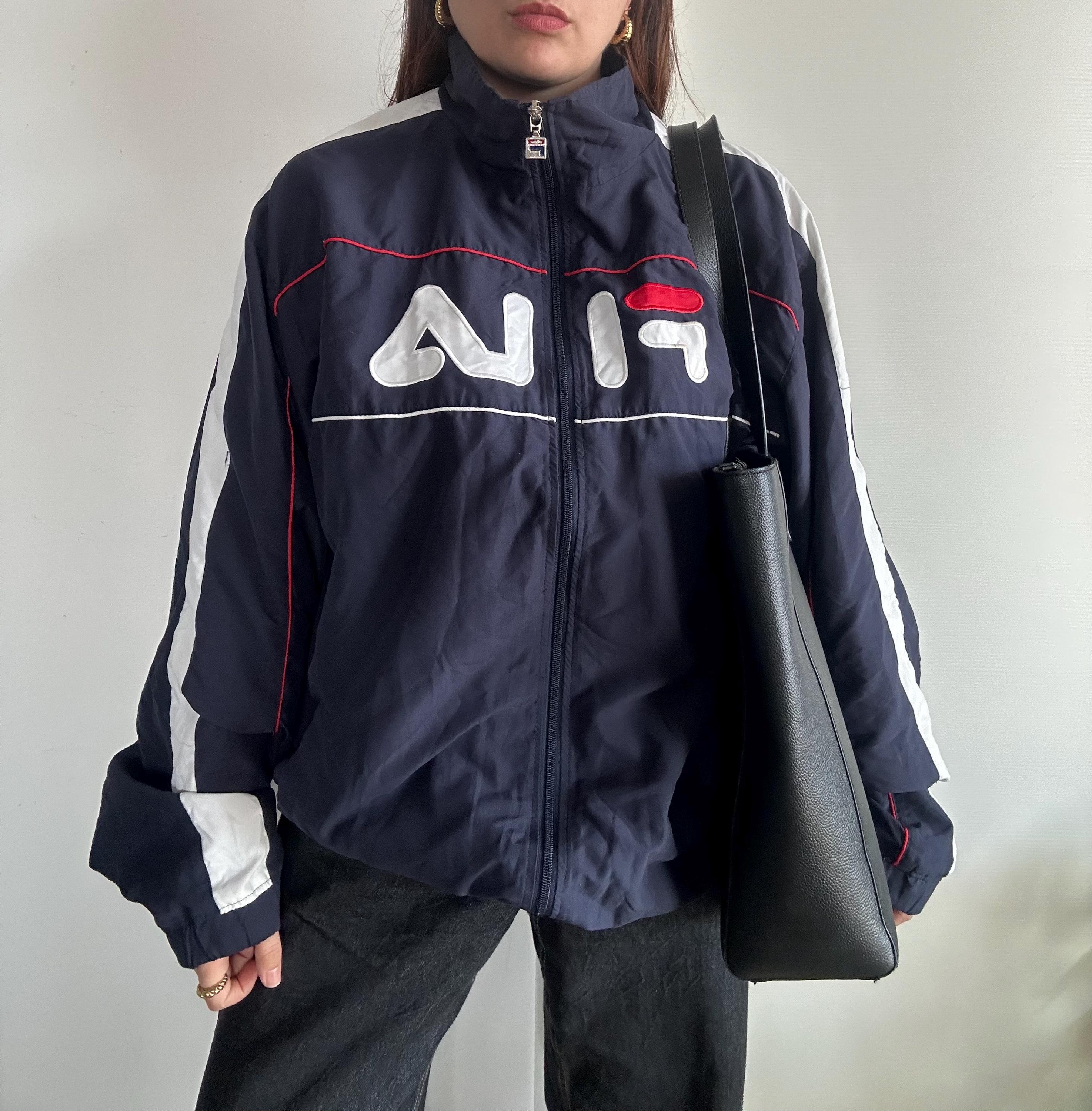 Vintage Fila Blue Jacket With Large Front Logo, Unisex