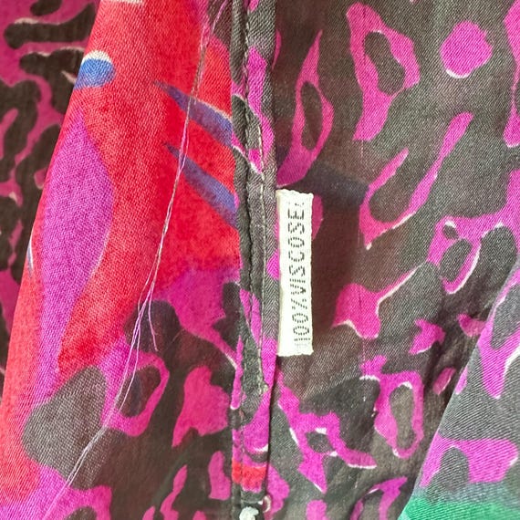 Vintage oversized blouse in sheer viscose, bold a… - image 8