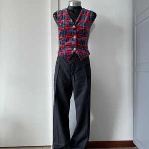Women&#39;s Gray Wool Pants, Tapered Wool Trousers, Long Pants, Pants with Pockets, Autumn Winter Pants