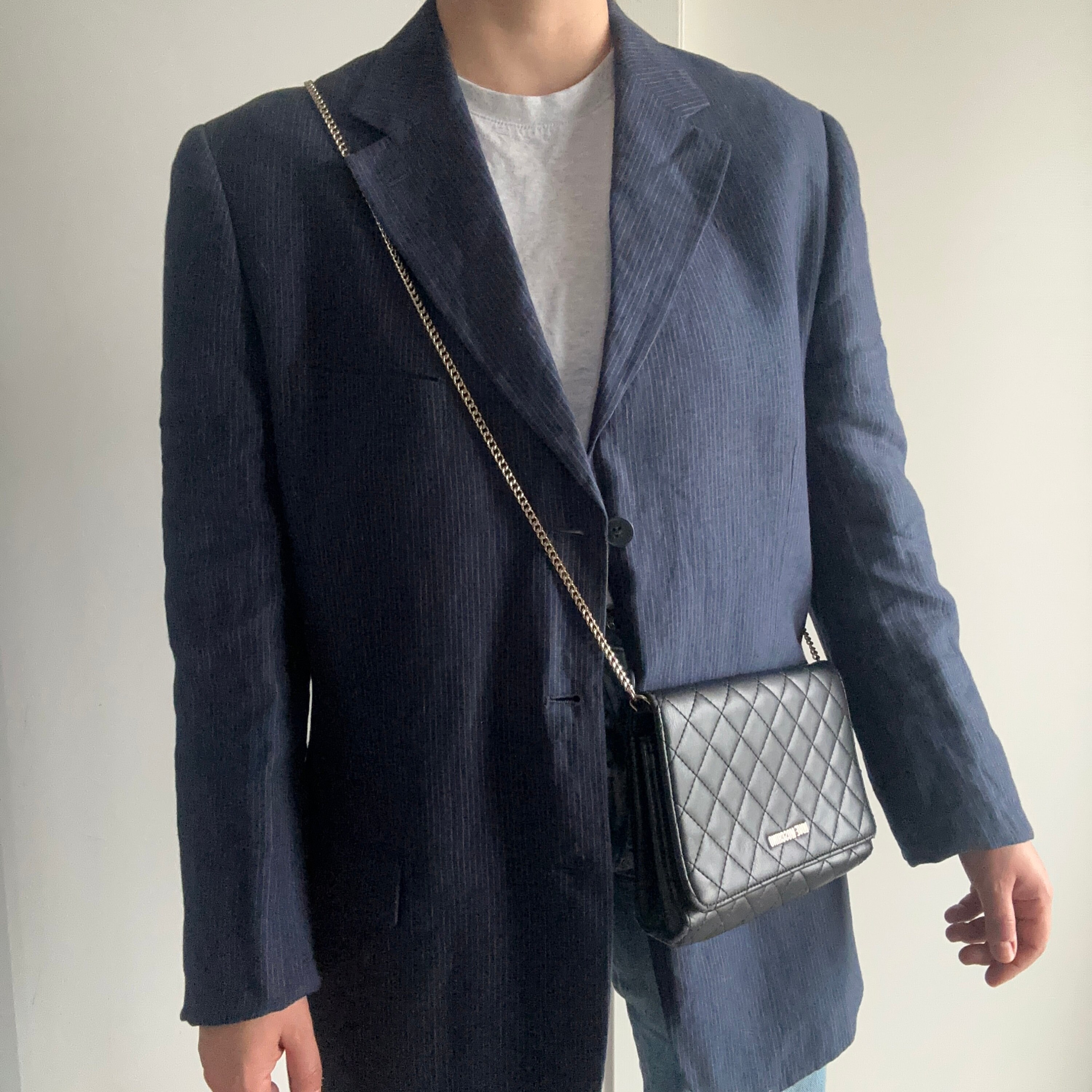 Linen Pinstripe Blazer