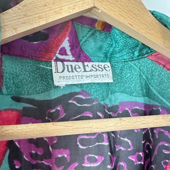 Vintage oversized blouse in sheer viscose, bold a… - image 6