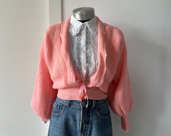 Rare Vintage Romantic Pink Knit Cardigan - Made in Italy