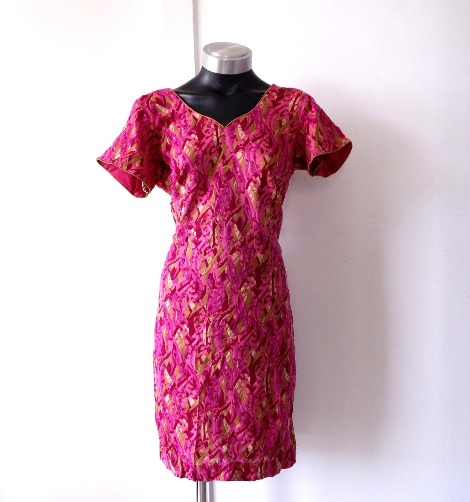 knee length dresses for ladies Green Banarasi Silk Short Dress: Modern Indian Elegance main image 0