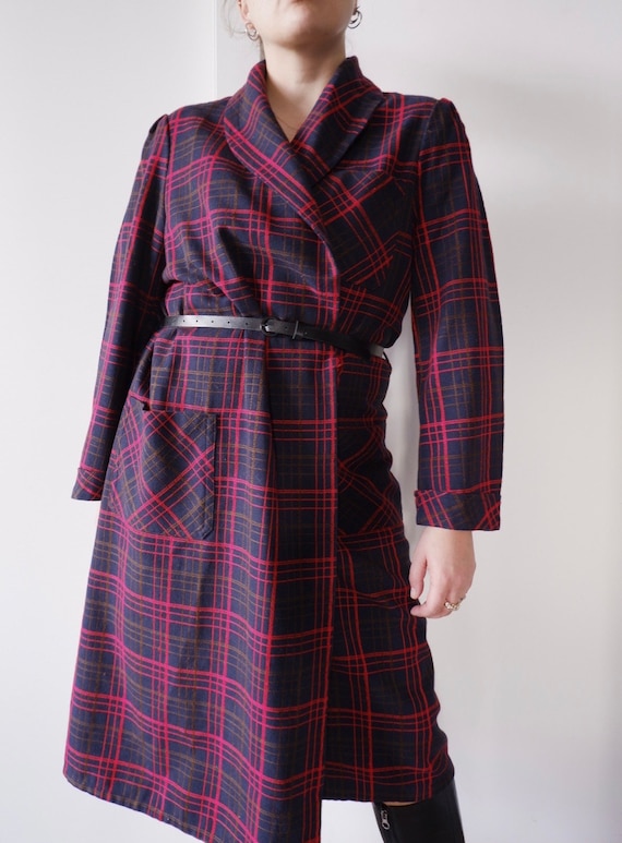 red plaid wrap dress CUPSHE Women's Red Plaid Fall Dress V Neck Ruffle Cuff Long Blouson Sleeve Wrap with Side Tie Casual Mini Autumn Dresses, S at Amazon Women's Clothing store