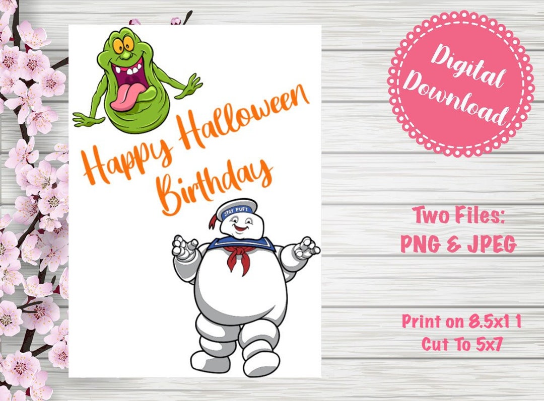 Digital Ghostbusters Birthday Card Slimer Birthday Card Stay - Etsy