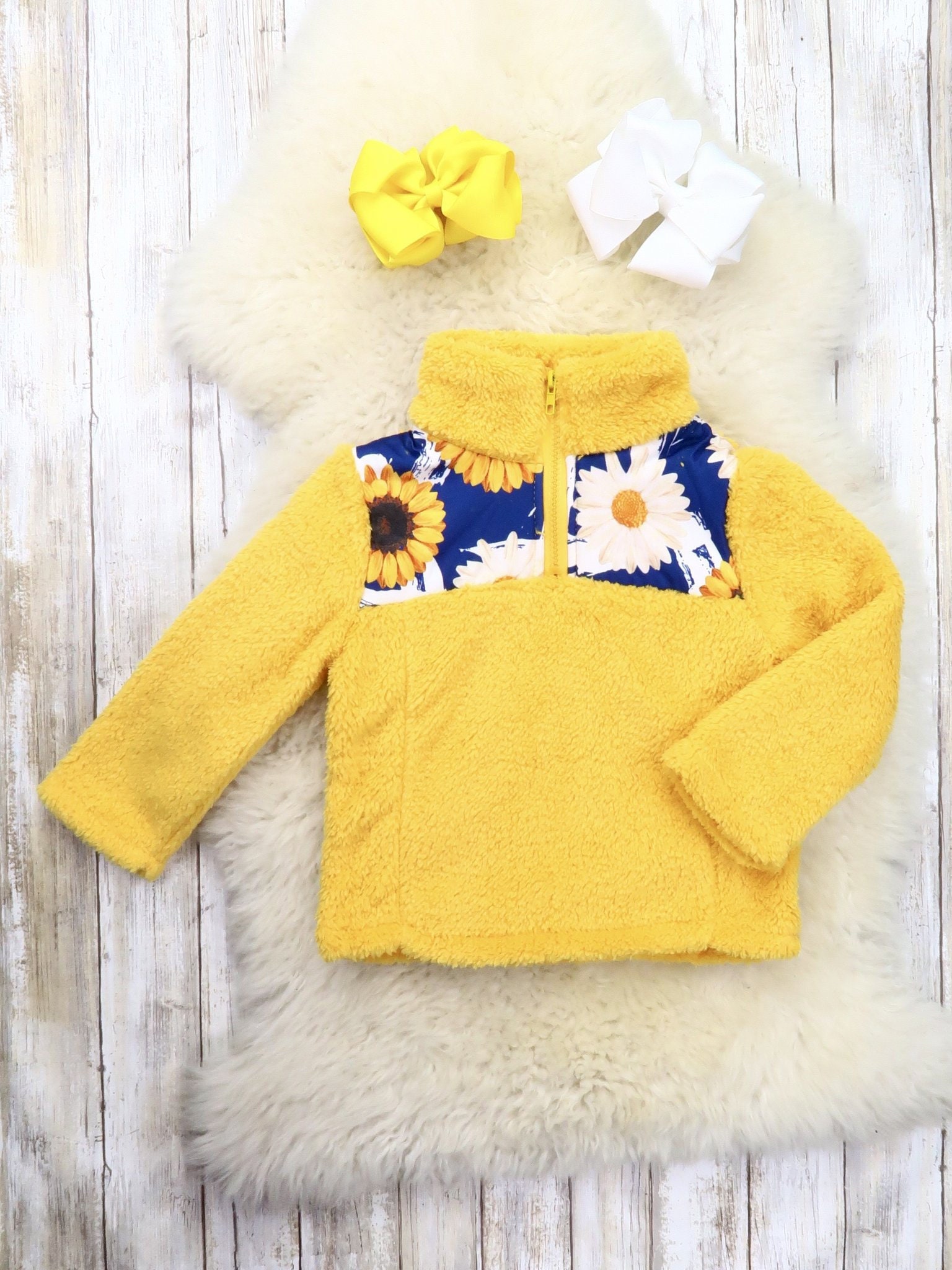 sunflower sherpa pullover