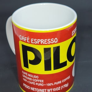 Cafe Pilon Ceramic Coffee Mug / Tea Mug / Mug for Latinos / Spanish Coffee Mug