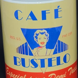 15 oz. Vintage Cafe Bustelo Ceramic Coffee Mug / Tea Mug / Classic Spanish Coffee Mug