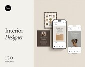 Interior Designer Instagram Templates Canva | 130 Social Media Posts for Interior Stylists & Design Studios