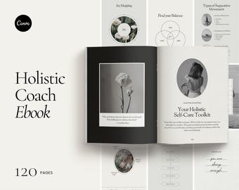 Plantilla de libro electrónico de Canva para coaching holístico: recurso de coaching de 120 páginas (PDF)