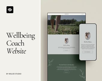 WellBeing Coach Squarespace Template: Bearbeitbares Website-Design für Wellness und Holistische Coaches