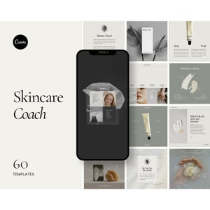 Skincare Coach Instagram Templates: Canva Social Media Posts (Digital Product)