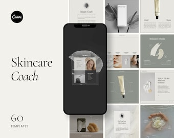 Skincare Coach Instagram Templates: Canva Social Media Posts (Digital Product)