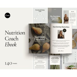 Nutrition Coach Ebook Template, Lead Magnet, Client Intake Forms, Health Coach Forms, Client Onboarding, Food Diary, Nutritionist, Canva