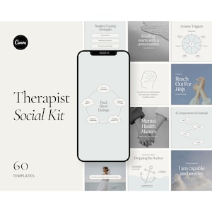 Therapist Instagram Templates: Editable Canva Posts for Mental Health