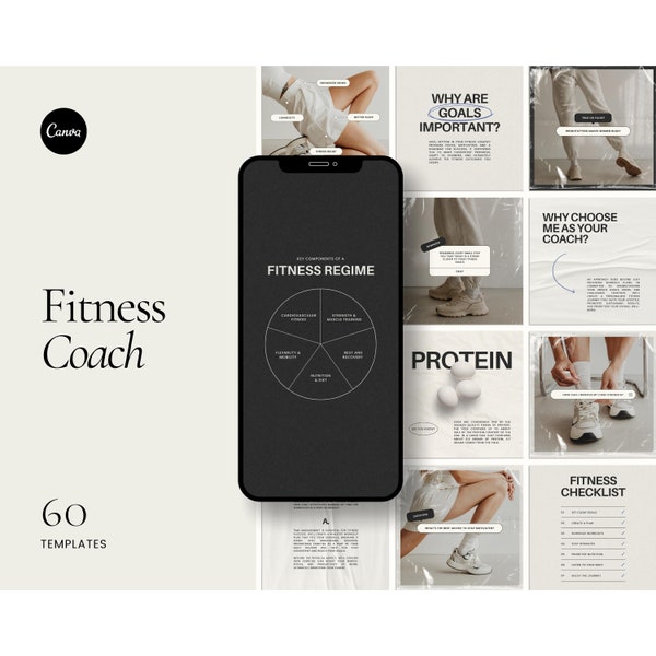 Fitness Coach, Health Coach, Nutrition Coach, Wellness Coach, Personal Trainer, Canva Social Media, Instagram Template, Health and Wellness