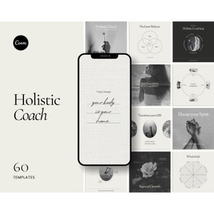 Coach olistico, coach del benessere, coach della salute, coach spirituale, social media Canva, modello Instagram, life coach, salute e benessere