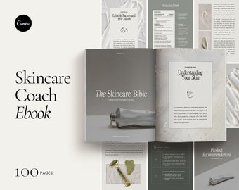 May include: A 100-page ebook titled "The Skincare Bible: Unlocking Your Best Skin" with a white and gray color scheme. The cover features a tube of skincare product and a jade roller.
