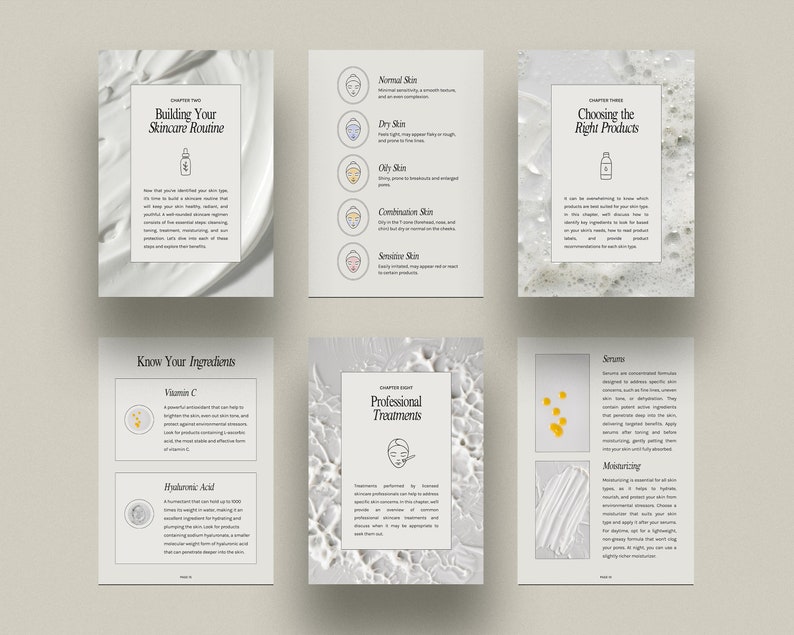 Ebook Skincare Coach: modello Canva, diario della cura della pelle (PDF) immagine 6