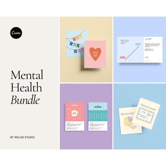 Mental Health Instagram Templates: Canva Bundle for Therapists