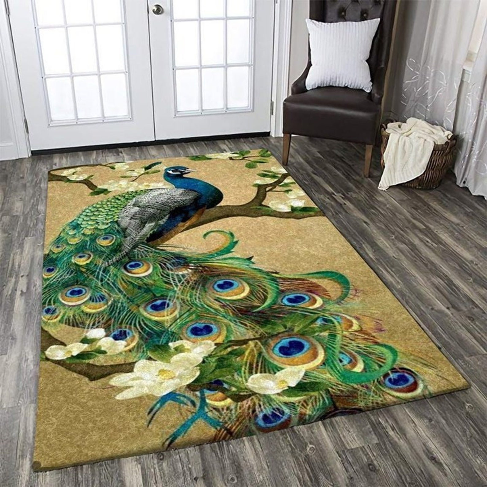 High Quality Peacock Rug Area Rug Decorative Floor Mat Carpet Etsy