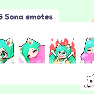 League of Legends Star Guardian Sona Twitch emote pack