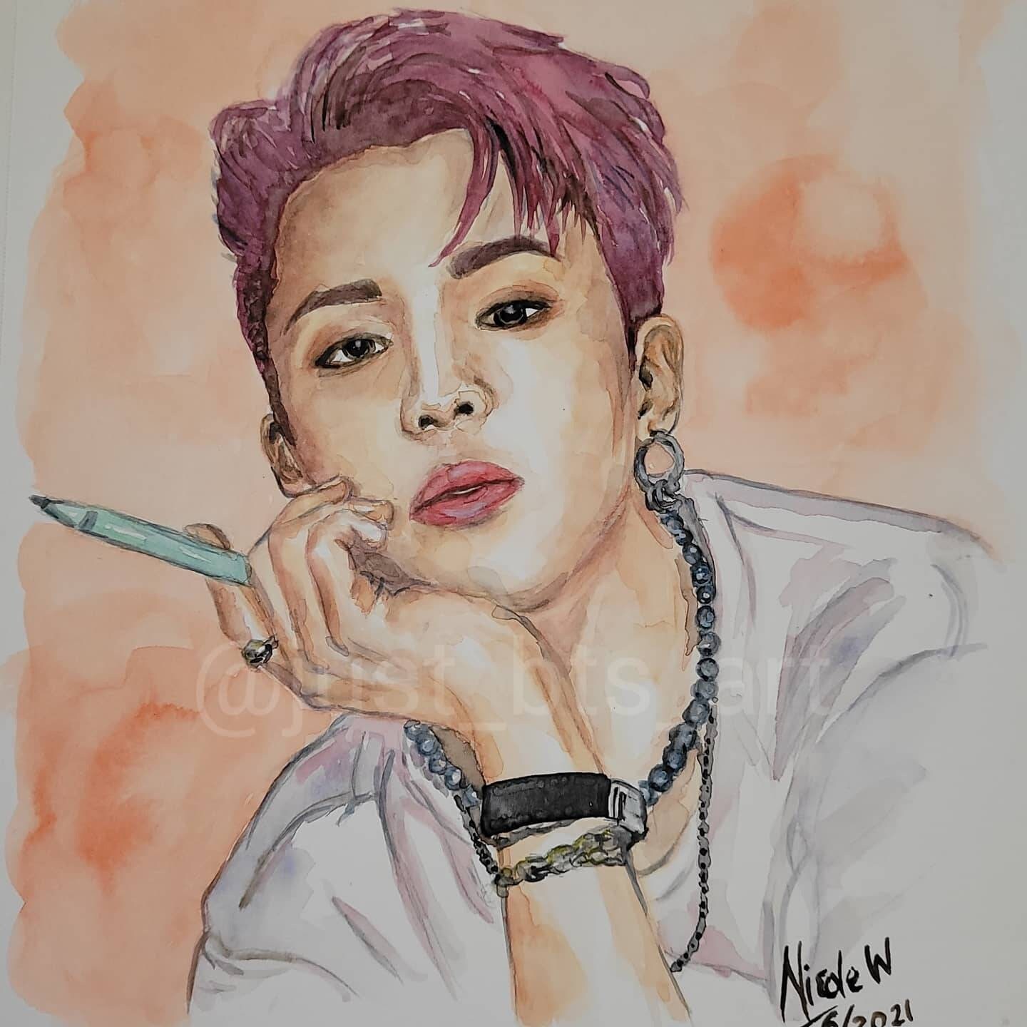 BTS JIMIN Butter CD Concepto Acuarela Art Print | Etsy