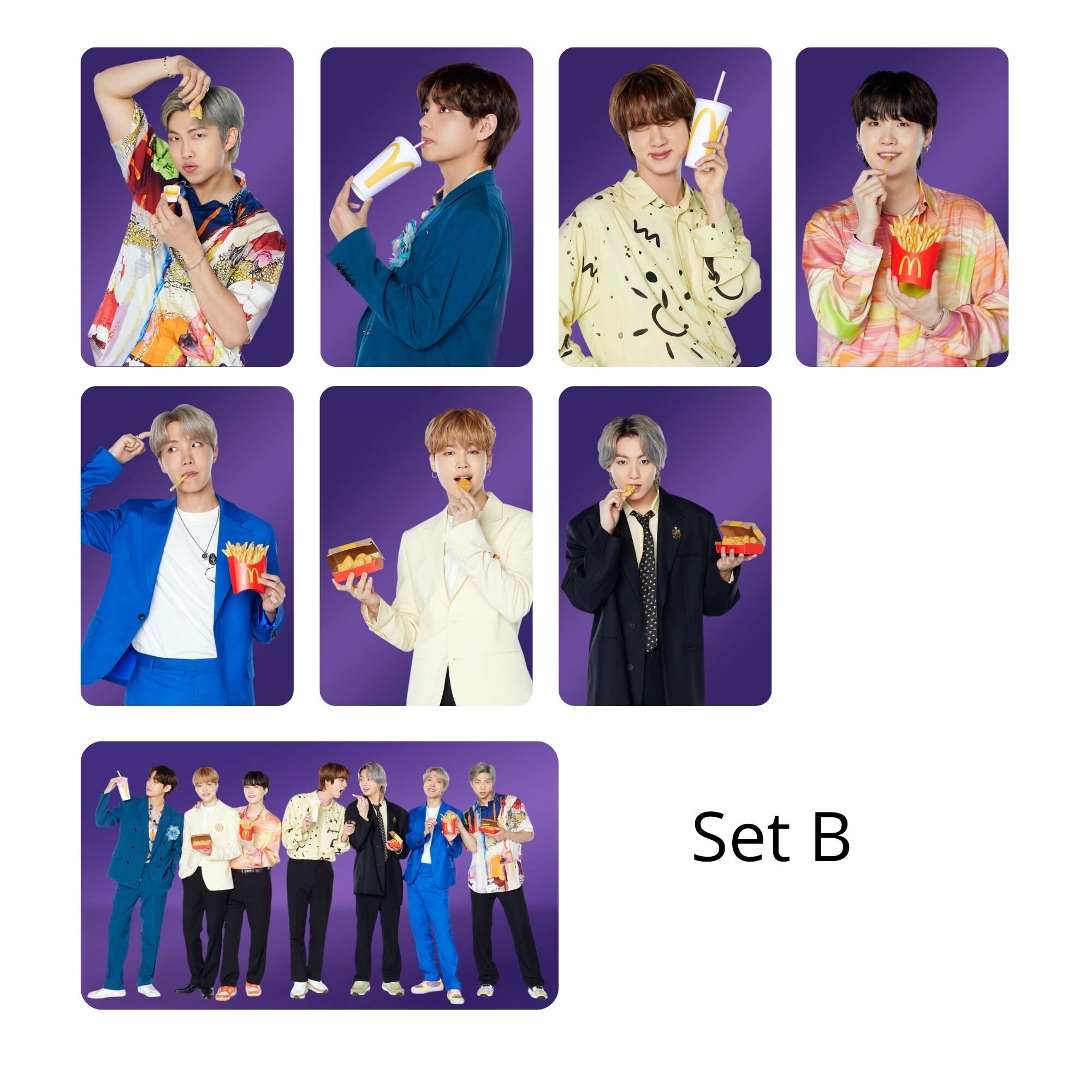BTS Meal BTSxMcDonald's photocards 2 versions | Etsy